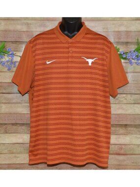 Mens XXL Nike Texas Orange Longhorns Coaches Sideline Dri-FIT Polo Shirt Golf